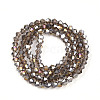 Transparent Electroplate Glass Beads Strands EGLA-A039-T3mm-B30-2