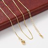 Brass Box Chain Necklaces for Women NJEW-D302-41G-1