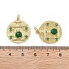 Rack Plating Brass Green Cubic Zirconia Pendants KK-Q006-34G-3