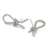 Knot Brass Stud Earrings for Women EJEW-S216-04B-P-2