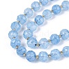 Ombre Effect Dyed Transparent Crackle Glass Beads Strands GLAA-Q111-10MM-02-4