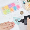 120G 10 Colors Luminous Frosted Glass Beads GLAA-OC0001-45-3