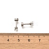 304 Stainless Steel Stud Earring Findings STAS-F311-18P-01C-3