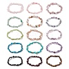 Natural & Synthetic Mixed Gemstone Chips Beaded Stretch Bracelets for Women BJEW-JB10046-1