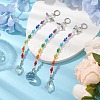 Angel Glass & Alloy Pendant Decorations HJEW-JM02092-2