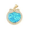 Brass Micro Pave Cubic Zirconia Pendants KK-I723-37G-1