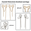ANATTASOUL 2 Pairs 2 Style Crystal Rhinestone Bowknot Dangle Stud Earrings EJEW-AN0002-31-3