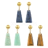 Dyed Natural Lapis Lazuli & Natural Amazonite & Natural Tiger Eye Dangle Stud Earrings EJEW-JE07032-3