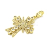 Rack Plating Brass Micro Pave Clear Cubic Zirconia Pendants KK-B091-24G-2