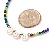 Shell & Glass Beaded Necklace for Women NJEW-JN03910-6