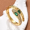 Brass Micro Pave Cubic Zirconia Finger Rings RJEW-C120-30B-G-1