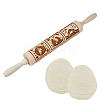 Wood Decorative Pattern Rolling Pin AJEW-WH0596-430B-1