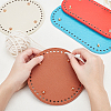 4Pcs 2 Style Oval & Flat Round PU Leather Bottom DIY-PH0003-55-5