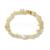 Natural Citrine Chips Stretch Bracelets for Women BJEW-JB11343-02-2