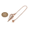 Rack Plating Brass Cone Dowsing Pendulum Pendants AJEW-G064-01RG-5