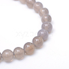 Round Natural Grey Agate Bead Strands X-G-R345-8mm-07-2