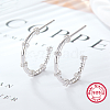 Rhodium Plated 925 Sterling Silver Ring Stud Earrings JM0239-2-2