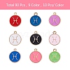 90Pcs 9 Colors Alloy Enamel Pendants ENAM-SZ0001-54G-2