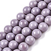 Opaque Solid Color Glass Beads Strands GLAA-T032-P10mm-15-1