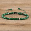 Natural Green Jade Beaded Braided Bracelets QH4784-5-1