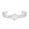 304 Stainless Steel Blank Cuff Bangle Bases with Flat Round Tray SA-CBA82C8-04A-P-2