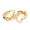 Ion Plating(IP) 304 Stainless Steel Twist Teardrop Hoop Earrings for Women EJEW-A104-01G-2