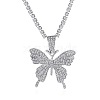 Alloy Crystal Rhinestone Cup Chain Butterfly Pendant Necklaces for Womem WGB1B47-09-1