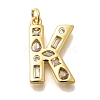 Brass Micro Pave Clear Cubic Zirconia Pendants KK-G521-01G-K-1