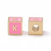 Rack Plating Brass Enamel Beads KK-B060-04G-05K-1