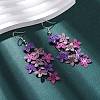 430 Stainless Steel Flower Dangle Earrings EJEW-A137-07P-02-2