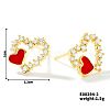 Exquisite Hollow Heart Brass Stud Earrings QC9695-2-2