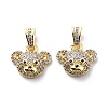 Brass Cubic Zirconia Charms KK-G446-25G-01-2