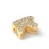 Brass Micro Pave Clear Cubic Zirconia Initial Multi-strand Links KK-S520-01G-11-2