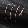 2mm Rack Plating Brass Rope Chain Necklaces for Women Men MAK-L044-59RG-2