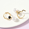 Round Brass Glass Leverback Earrings EJEW-Z152-04G-3
