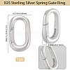 1Pc 925 Sterling Silver Spring Gate Rings STER-BBC0008-50C-2