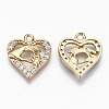 Brass Micro Pave Cubic Zirconia Pendants KK-S359-016-RS-2