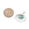 Dyed Synthetical Turquoise Star Pendants PALLOY-JF02647-02-3