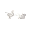 925 Sterling Silver Micro Pave Clear Cubic Zirconia Stud Earring Findings STER-U004-06P-2