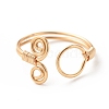 Copper Wire Wrap Ring and Vortex Open Cuff Ring for Women RJEW-JR00479-02-4