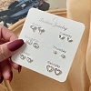 Anti-Tarnish Exquisite 925 Sterling Silver Stud Earrings Sets for Girls Women WG93702-09-1