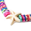 7Pcs 7 Colors Handmade Plum Polymer Clay & Synthetic Turquoise Beads Stretch Bracelets for Women BJEW-JB11537-5