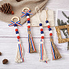 Crafans 4Pcs 2 Style Independence Day Theme Hemp Rope Tassels Pendant Decorations HJEW-CF0001-19-11