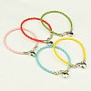 PU Leather Braided Charm Bracelets BJEW-JB00785-1