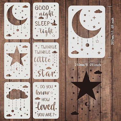 PET Plastic Drawing Painting Stencils Templates Sets DIY-WH0172-450-1