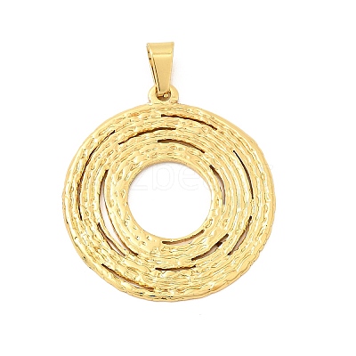 304 Stainless Steel Textured Pendants STAS-C163-06A-G-1