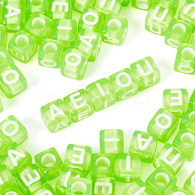 100Pcs 5 Colors Transparent Acrylic Beads TACR-TA0001-55A-1