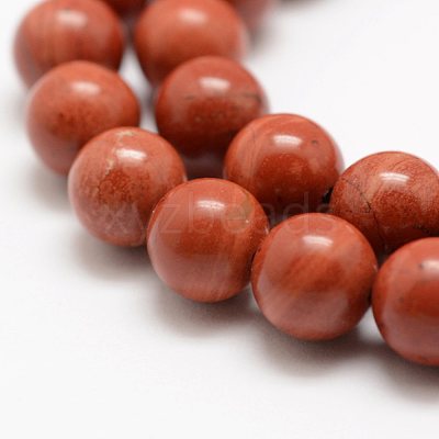 Natural Red Jasper Beads Strands G-G735-49-6mm-A--1