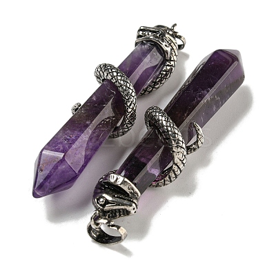 Natural Amethyst Pointed Big Pendants G-F766-07AS-03-1