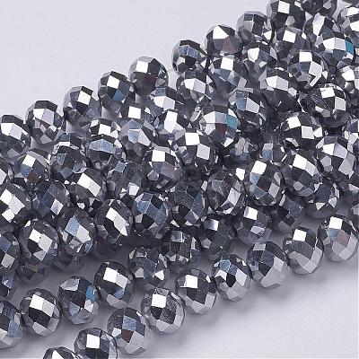 Electroplate Glass Beads Strands GR7X10MMY-S-1